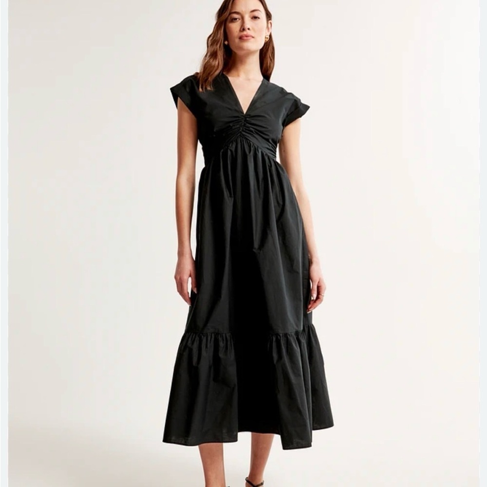 Abercrombie & Fitch cinch front poplin midi dress NWOT
